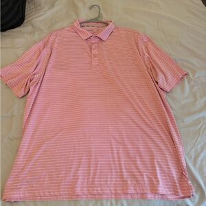 Men's Pink Striped Polo Shirt
